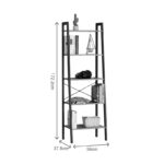 Βιβλιοθήκη Jebia pakoworld oak με μαύρο μέταλλο 56x37x172.2εκ - Image 4
