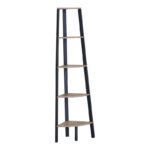 Γωνιακή βιβλιοθήκη Arvia pakoworld oak με μαύρο μέταλλο 53.4x37.8x160.3εκ - Image 2
