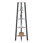 Γωνιακή βιβλιοθήκη Arvia pakoworld oak με μαύρο μέταλλο 53.4x37.8x160.3εκ - Image 3