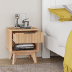 Κομοδίνο Hamea pakoworld mdf σε φυσική απόχρωση 45x39.5x50.2εκ - Image 3