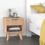Κομοδίνο Hamea pakoworld mdf σε φυσική απόχρωση 45x39.5x50.2εκ - Image 4