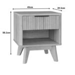 Κομοδίνο Hamea pakoworld mdf σε φυσική απόχρωση 45x39.5x50.2εκ - Image 5