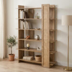 Βιβλιοθήκη Oslo pakoworld sonoma 100x32x146.5εκ