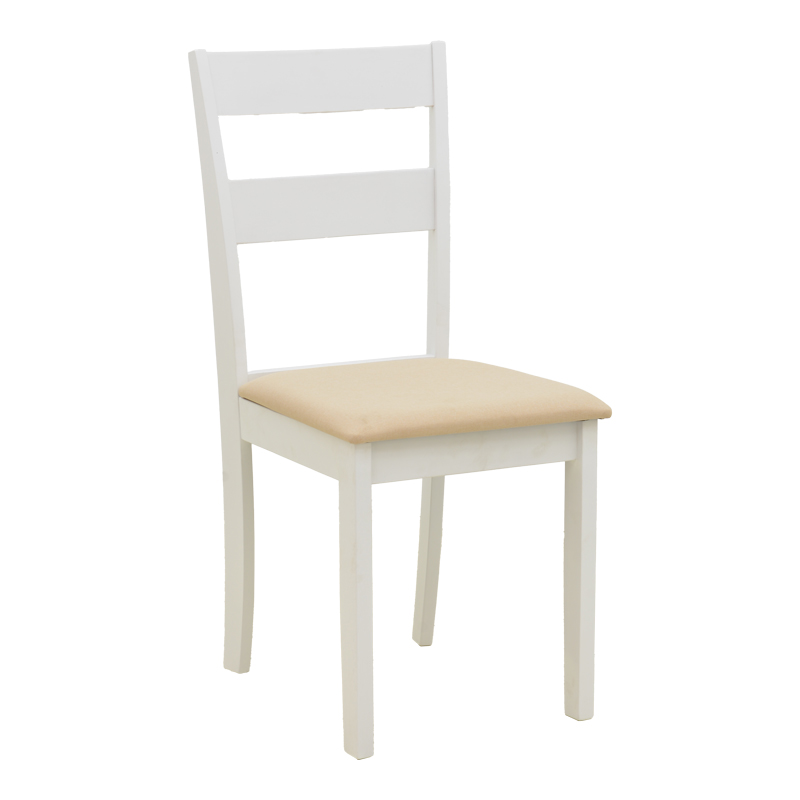 091-000022 Καρέκλα Dallan pakoworld rubberwood λευκό 40x47.5x89εκ - Image 1