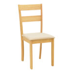 Καρέκλα Dallan pakoworld rubberwood σε φυσική απόχρωση 40x47.5x89εκ
