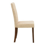 Καρέκλα Zeben pakoworld εκρού ύφασμα με καρυδί rubberwood 43,5x55,5x93,5εκ - Image 3