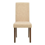 Καρέκλα Zeben pakoworld εκρού ύφασμα με καρυδί rubberwood 43,5x55,5x93,5εκ - Image 4