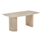 Τραπέζι Loosir pakoworld mdf-sandstone σε όψη τραβερτίνας 180x90x74εκ - Image 2