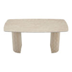 Τραπέζι Loosir pakoworld mdf-sandstone σε όψη τραβερτίνας 180x90x74εκ - Image 3