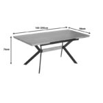 Τραπέζι Jessamy pakoworld επεκτεινόμενο MDF 43mm σε φυσική απόχρωση και πόδι μεταλλικό μαύρο 160/200x90x76εκ - Image 5