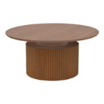 Τραπέζι σαλονιού Opols pakoworld mdf καρυδί Φ90x42εκ - Image 2