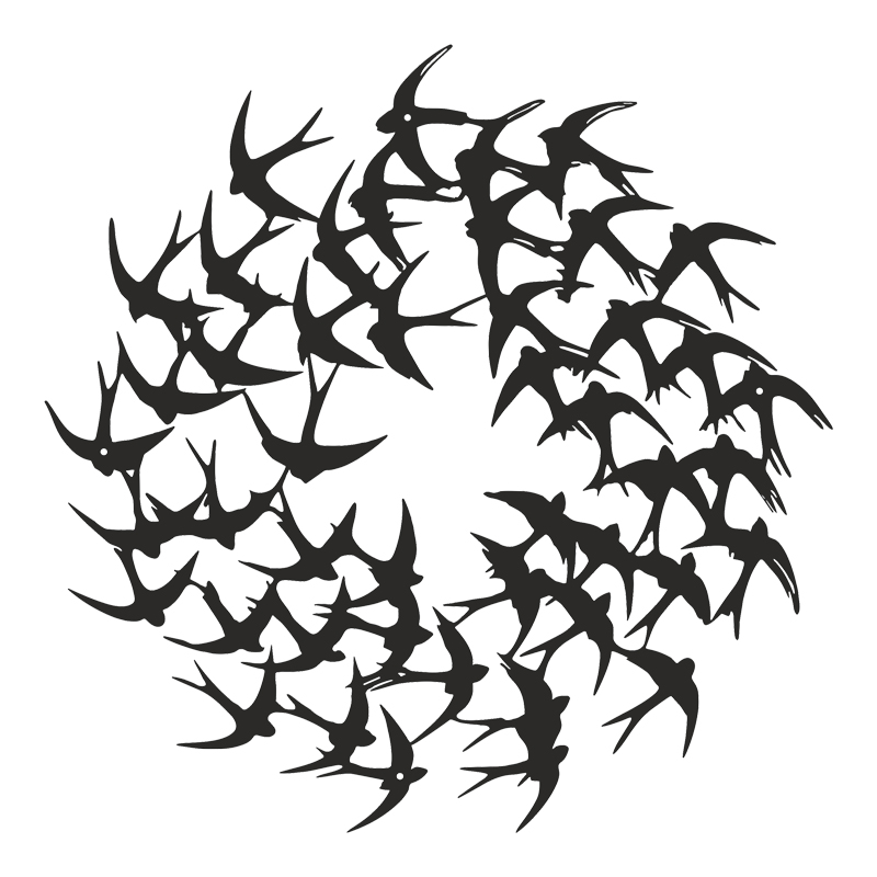 120-000639 Διακοσμητικό τοίχου Swarm pakooworld μαύρο μεταλλικό Φ50x0,15εκ - Image 1