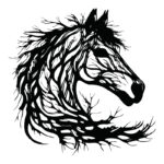 Διακοσμητικό τοίχου Horsy pakooworld μαύρο μεταλλικό 60x0,15x60εκ