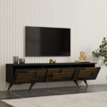 Έπιπλο τηλεόρασης Trida pakoworld καρυδί με ανθρακί 160x35x45εκ - Image 2