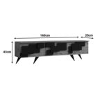 Έπιπλο τηλεόρασης Trida pakoworld oak με μαύρο 160x35x45εκ - Image 6