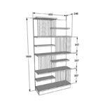 Βιβλιοθήκη Gassim pakoworld sonoma με ανθρακί και λευκό 80x24.6x160εκ - Image 5