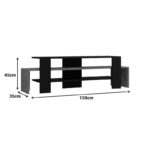 Έπιπλο τηλεόρασης Lenour pakoworld sonoma με μαύρο 150x35x45εκ - Image 4