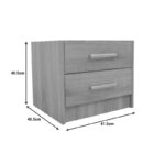 Κομοδίνο OLYMPUS pakoworld με 2 συρτάρια σε sonoma απόχρωση 47.5x40.5x40.5εκ - Image 10