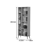 Βιβλιοθήκη Zezan pakoworld σε sonoma-ανθρακί απόχρωση 76.5x30x200.5εκ - Image 4