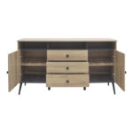Μπουφές Zezan pakoworld σε sonoma-ανθρακί απόχρωση 140.5x41.5x80εκ - Image 2