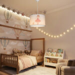 Παιδικό φωτιστικό οροφής Ballerina pakoworld led E27 πολύχρωμο PVC Φ30x20εκ - Image 2