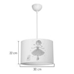 Παιδικό φωτιστικό οροφής Ballerina pakoworld led E27 πολύχρωμο PVC Φ30x20εκ - Image 4