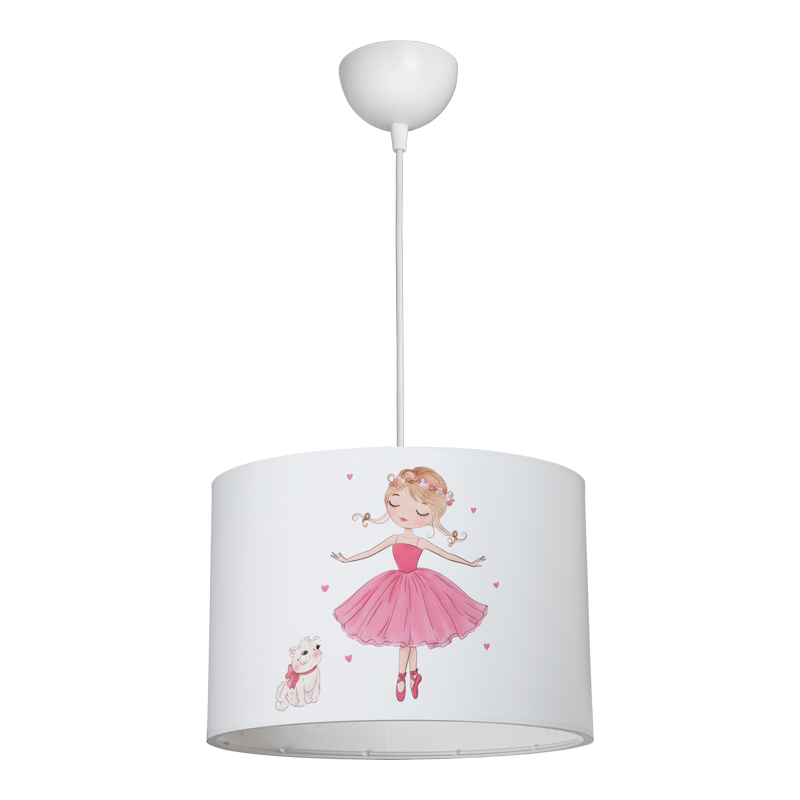 147-000215 Παιδικό φωτιστικό οροφής Ballerina pakoworld led E27 πολύχρωμο PVC Φ30x20εκ - Image 1