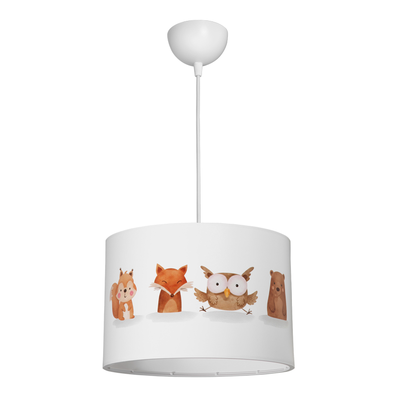 147-000216 Παιδικό φωτιστικό οροφής Wooda pakoworld led E27 πολύχρωμο PVC Φ30x20εκ - Image 1