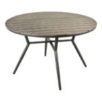 Τραπέζι Appa pakoworld αλουμίνιο και plywood σε ανθρακί απόχρωση Φ120x74εκ - Image 4