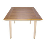 Τραπέζι Synergy pakoworld αλουμίνιο cappuccino-plywood σε φυσική απόχρωση 80x80x74εκ - Image 2