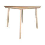 Τραπέζι Synergy pakoworld αλουμίνιο cappuccino-plywood σε φυσική απόχρωση 80x80x74εκ - Image 3