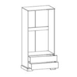 Ντουλάπα Jaden pakoworld δίφυλλη golden oak-λευκό antique 101x62x197,5εκ - Image 3