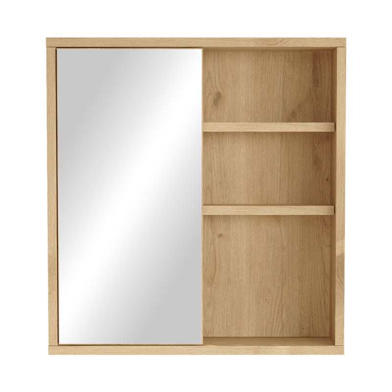176-000196 Ντουλάπι μπάνιου Bagno με καθρέπτη pakoworld oak 60x14.5x63.6εκ - Image 1