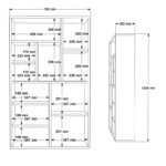 Βιβλιοθήκη Boteca 10θέσεων pakoworld σε oak-λευκή απόχρωση 75x22x123.6εκ - Image 4