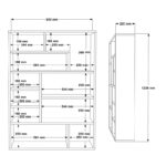Βιβλιοθήκη Decora pakoworld σε φυσική-ανθρακί απόχρωση 90x22x123.6εκ - Image 4