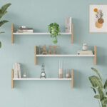 Ραφιέρα τοίχου Mento pakoworld λευκό με oak 75,6x14,5x23,6εκ - Image 2