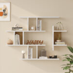 Ραφιέρα τοίχου Ledia pakoworld λευκό με oak 110,6x14,5x78εκ - Image 2