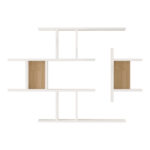 Ραφιέρα τοίχου Ledia pakoworld λευκό με oak 110,6x14,5x78εκ - Image 3