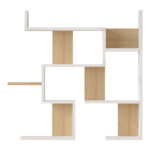 Ραφιέρα τοίχου Maze pakoworld λευκό με oak 93,3x14,5x90εκ - Image 3