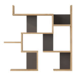 Ραφιέρα τοίχου Maze pakoworld oak με ανθρακί 93,3x14,5x90εκ - Image 3