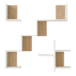 Ραφιέρα τοίχου Verso pakoworld λευκό με oak 99,4x14,5x103εκ - Image 3