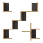 Ραφιέρα τοίχου Verso pakoworld oak με ανθρακί 99,4x14,5x103εκ - Image 3