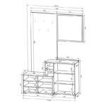 Έπιπλο εισόδου Ebro pakoworld σε oak-cappuccino απόχρωση 150.3x41.2x204.7εκ - Image 6