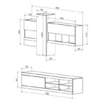 Σύνθετο σαλονιού Torania pakoworld sonoma-λευκό 185x37x145εκ - Image 2