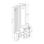 Έπιπλο εισόδου με καθρέπτη Citra pakoworld sonoma 100x34.3x199.5εκ - Image 4