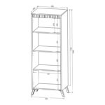 Βιτρίνα Belka pakoworld κρεμ με oak 55,6x45x152,6εκ - Image 3