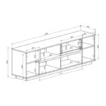 Σύνθετο σαλονιού Norda pakoworld κρεμ με oak 187x40x58,4εκ - Image 3