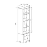 Σύνθετο σαλονιού Norda pakoworld κρεμ με oak 187x40x58,4εκ - Image 4