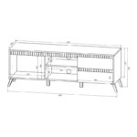 Σύνθετο σαλονιού Belka pakoworld κρεμ με oak 210,6x45x152,6εκ - Image 4