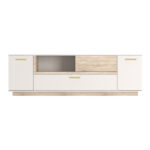 Σύνθετο σαλονιού Norda pakoworld κρεμ με oak 187x40x58.4εκ - Image 2